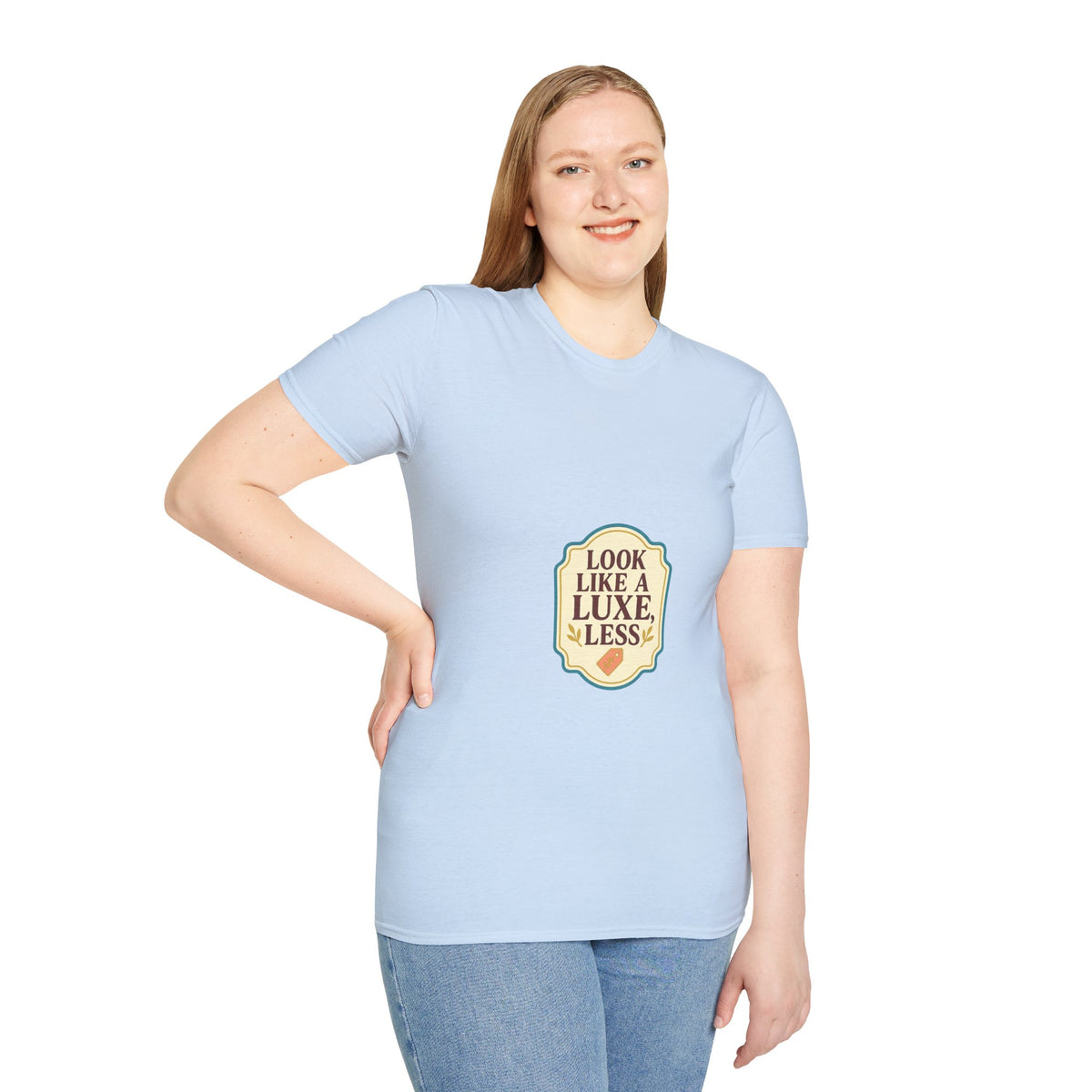 T-Shirt — "Look Like a Luxe Less" Retro Badge Graphic Tee - Trending Now - October 2026