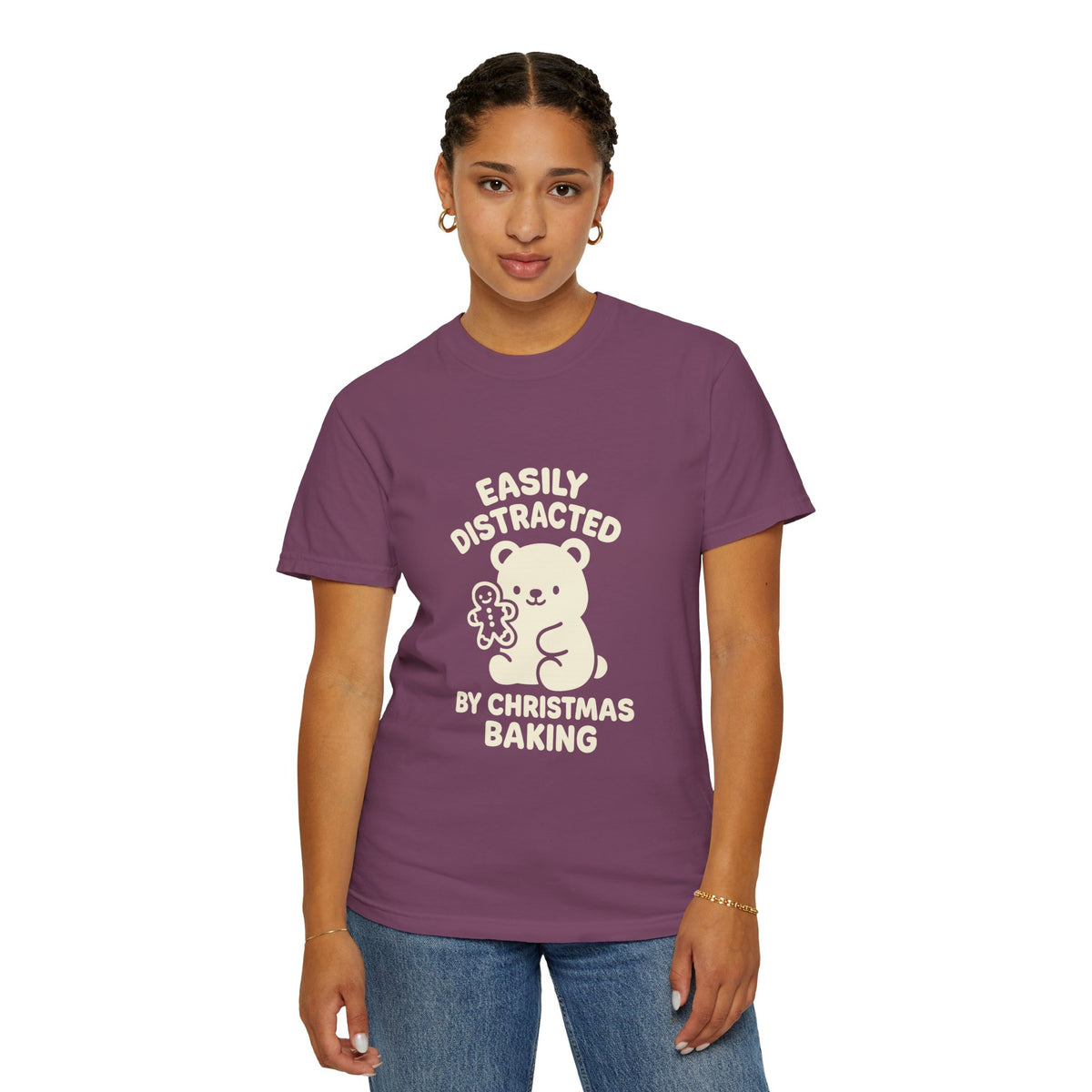 T-Shirt — "Easily Distracted by Christmas Baking" Cute Bear Holiday Tee- Trending Now - October 2026