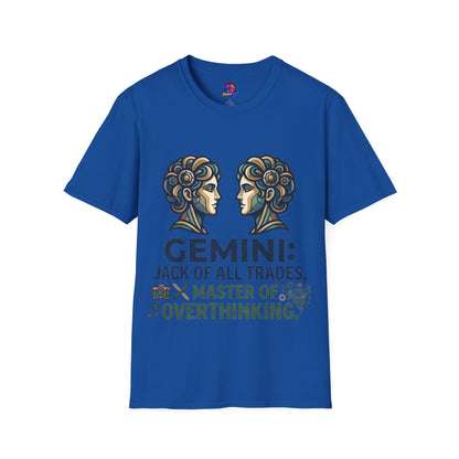 Gemini Zodiac T‑Shirt — Vintage Twins Astrology Tee ("Gemini: Jack of All Trades")