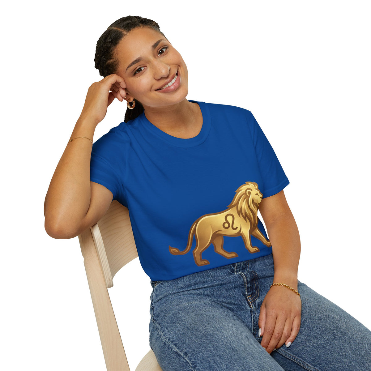 Leo Zodiac Lion T-Shirt — Gold Astrology Tee for Leo Birthdays & Zodiac Fans