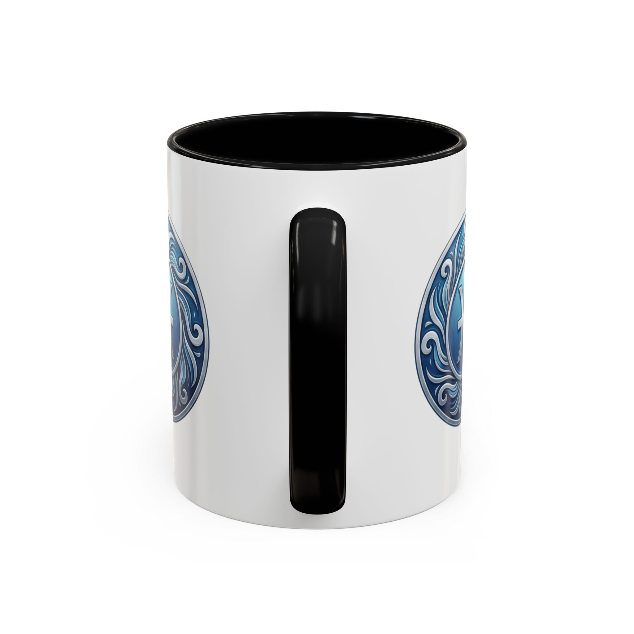 Pisces Zodiac Coffee Mug — Blue Astrological Symbol Accent Mug