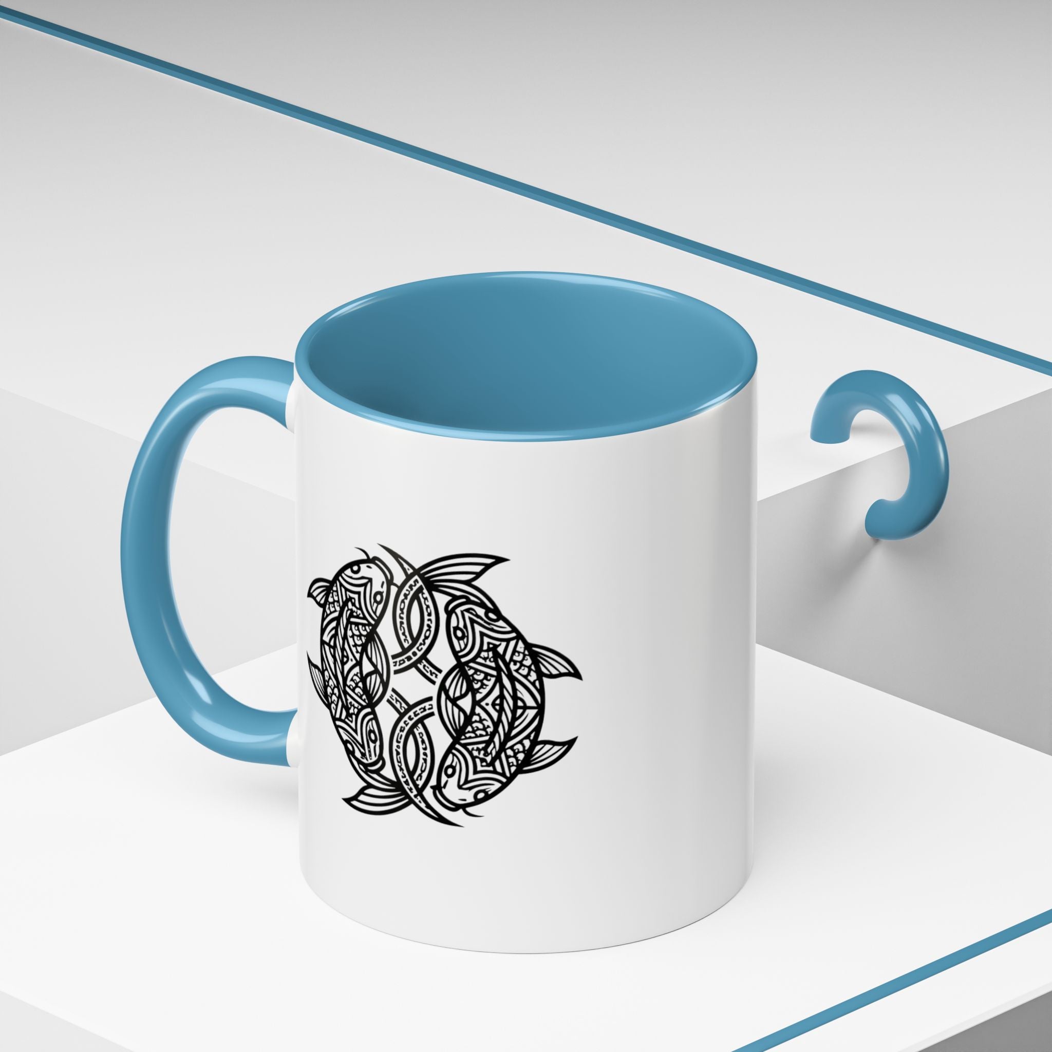 Celtic Knot Dolphin Coffee Mug — Black Accent Ceramic Mug