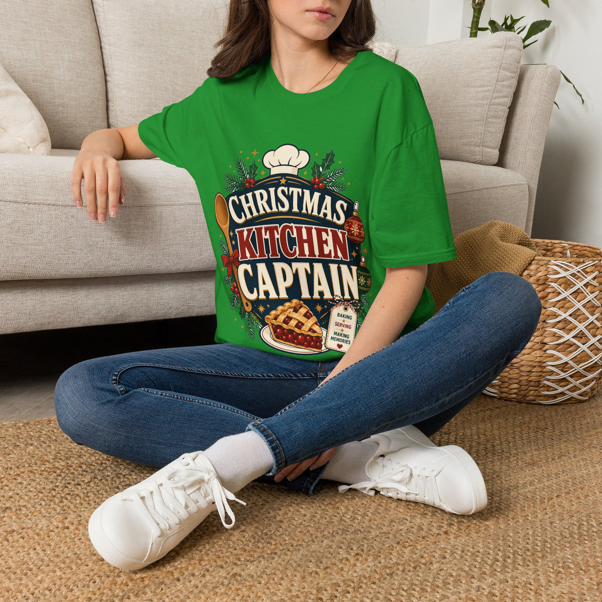 Christmas Kitchen Captain T-Shirt — Festive Holiday Cooking Tee