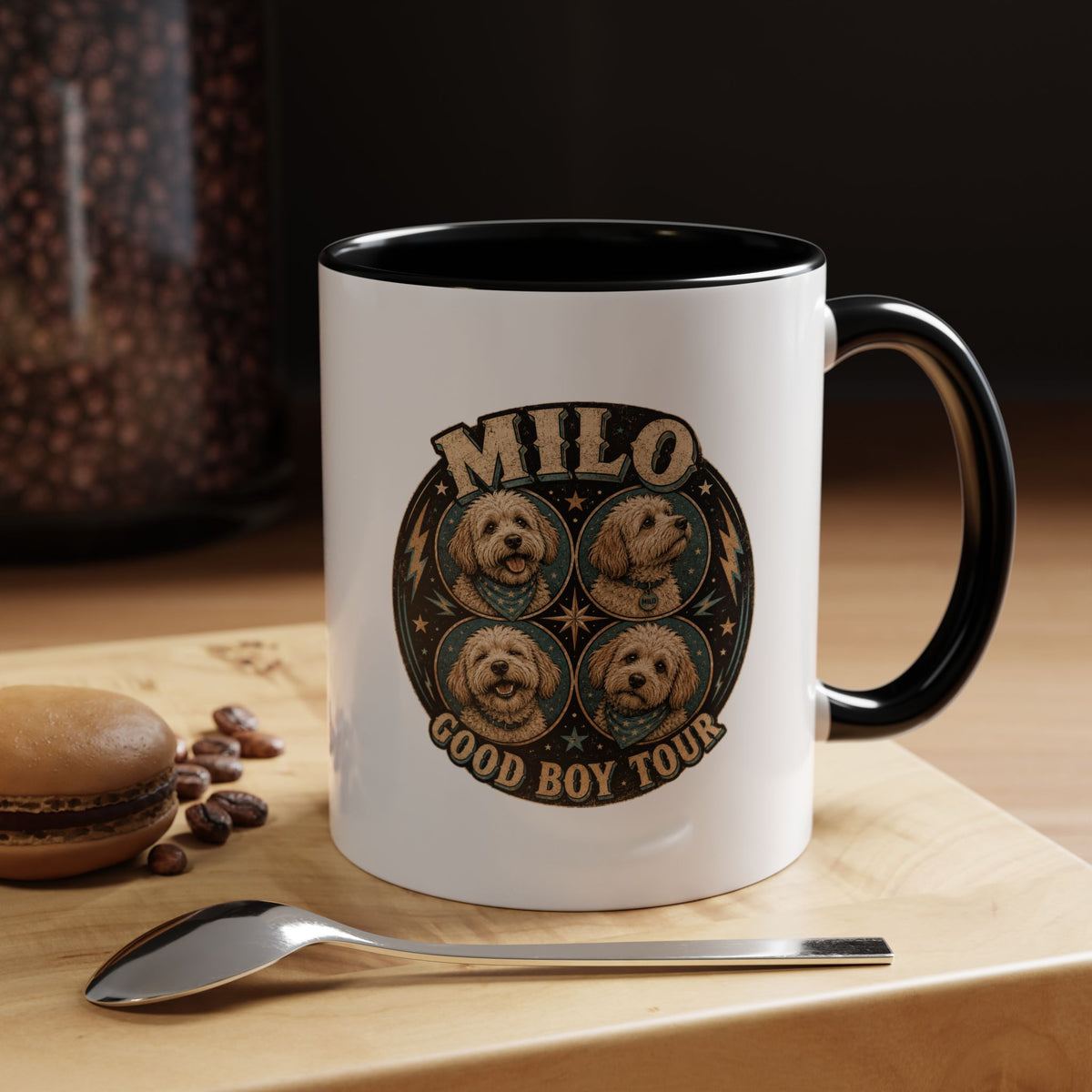 Milo Bailey Dog Dad Mom Milo "Good Boy Tour" Accent Coffee Mug —  Cute Dog Portraits