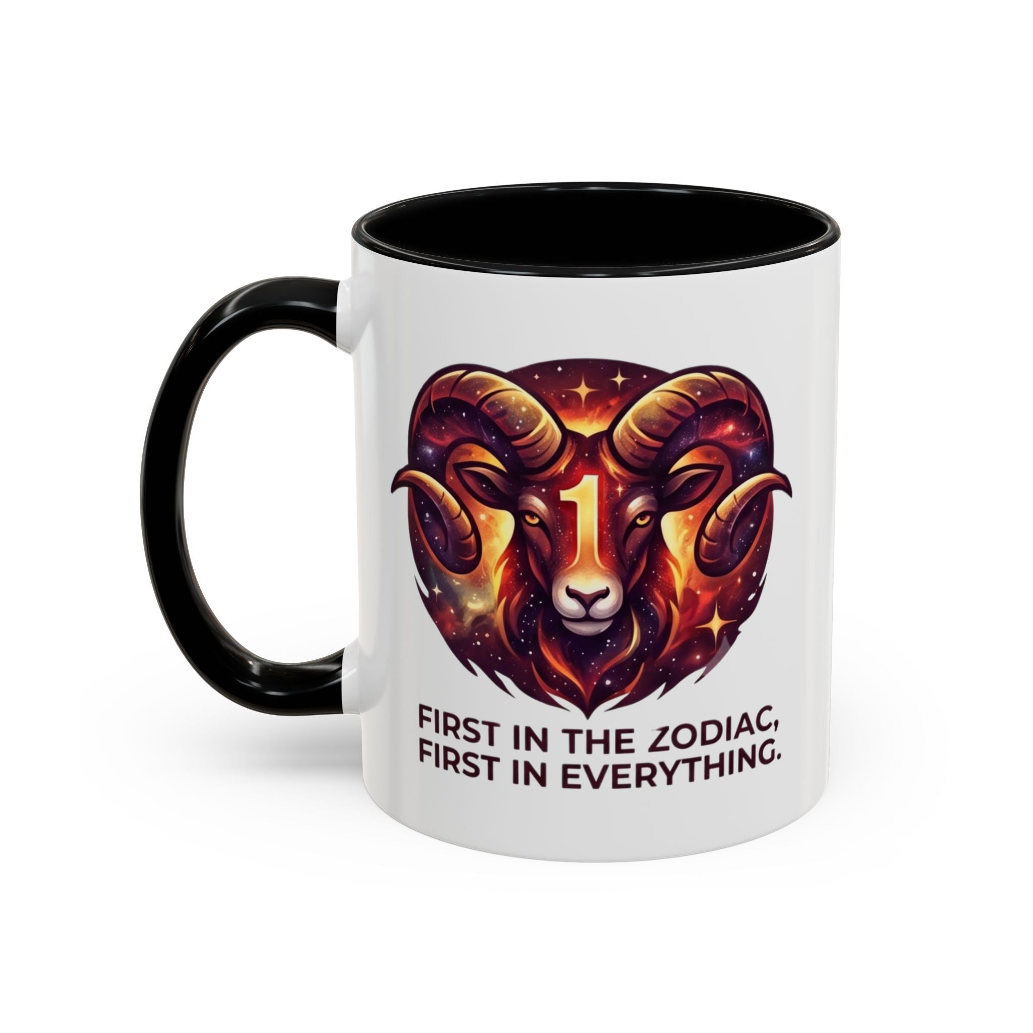 Aries Zodiac Coffee Mug — "First in the Zodiac, First in Everything" Accent Mug