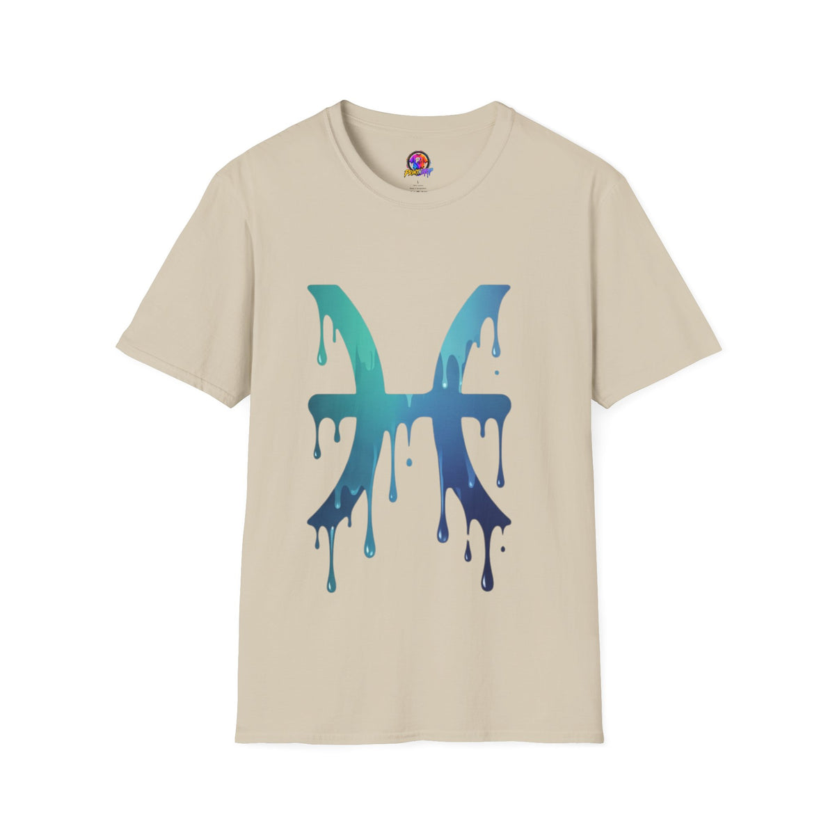 Pisces Drip Zodiac T-Shirt — Blue Gradient Astrological Tee