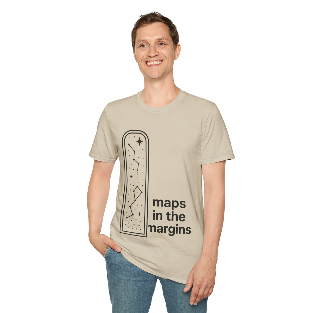 "Maps In The Margins" Travel Bookmark Tee | Minimalist Wanderlust Graphic T-Shirt - Trending Now - September 2026