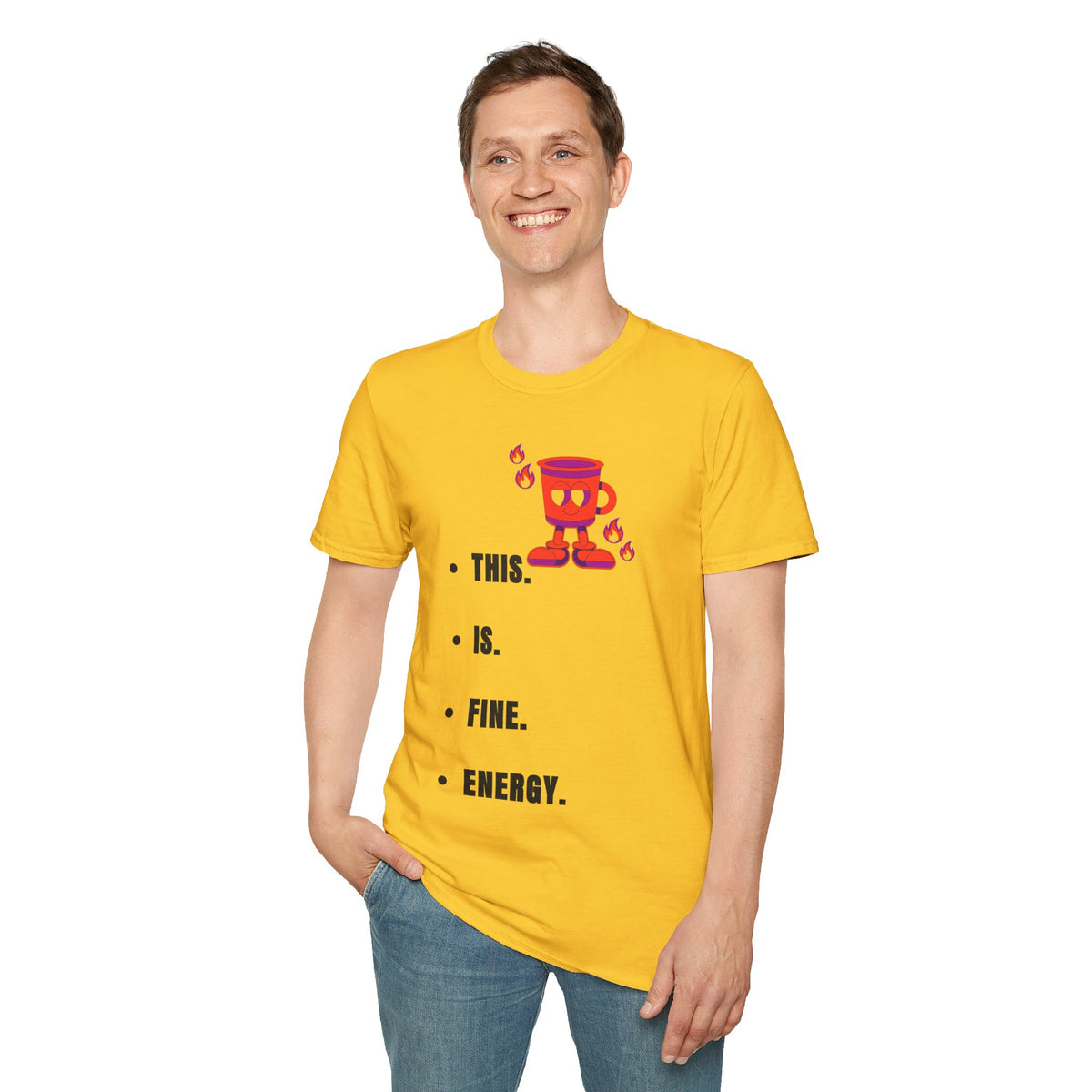 This Is Fine Coffee Mug T-Shirt — Cute Cartoon Coffee Tee - Trending Now - September 2026