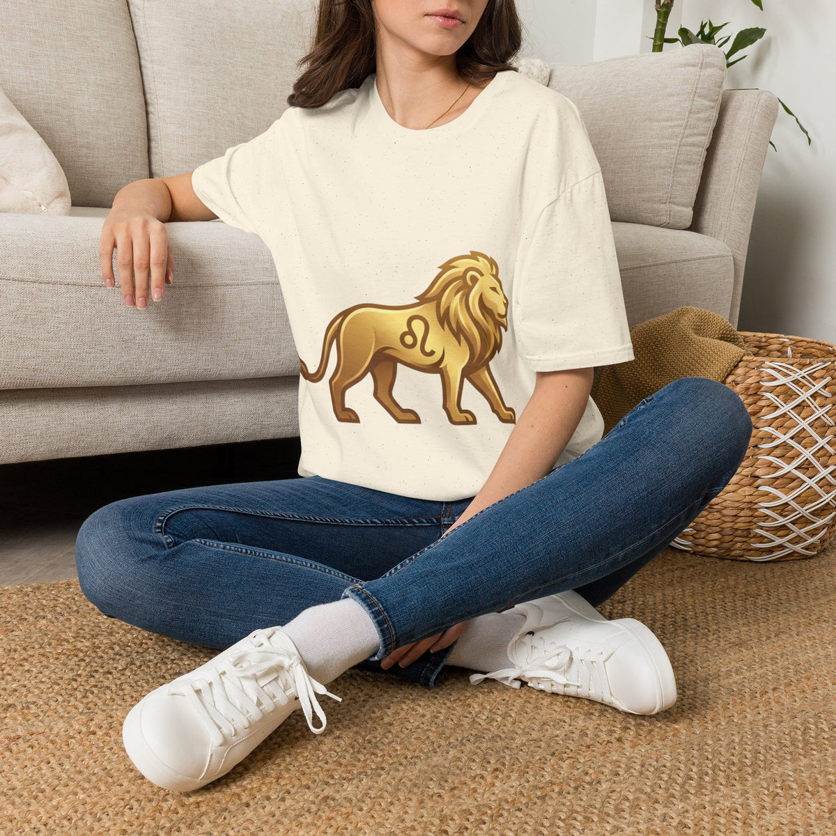 Leo Zodiac Lion T-Shirt — Gold Astrology Tee for Leo Birthdays & Zodiac Fans