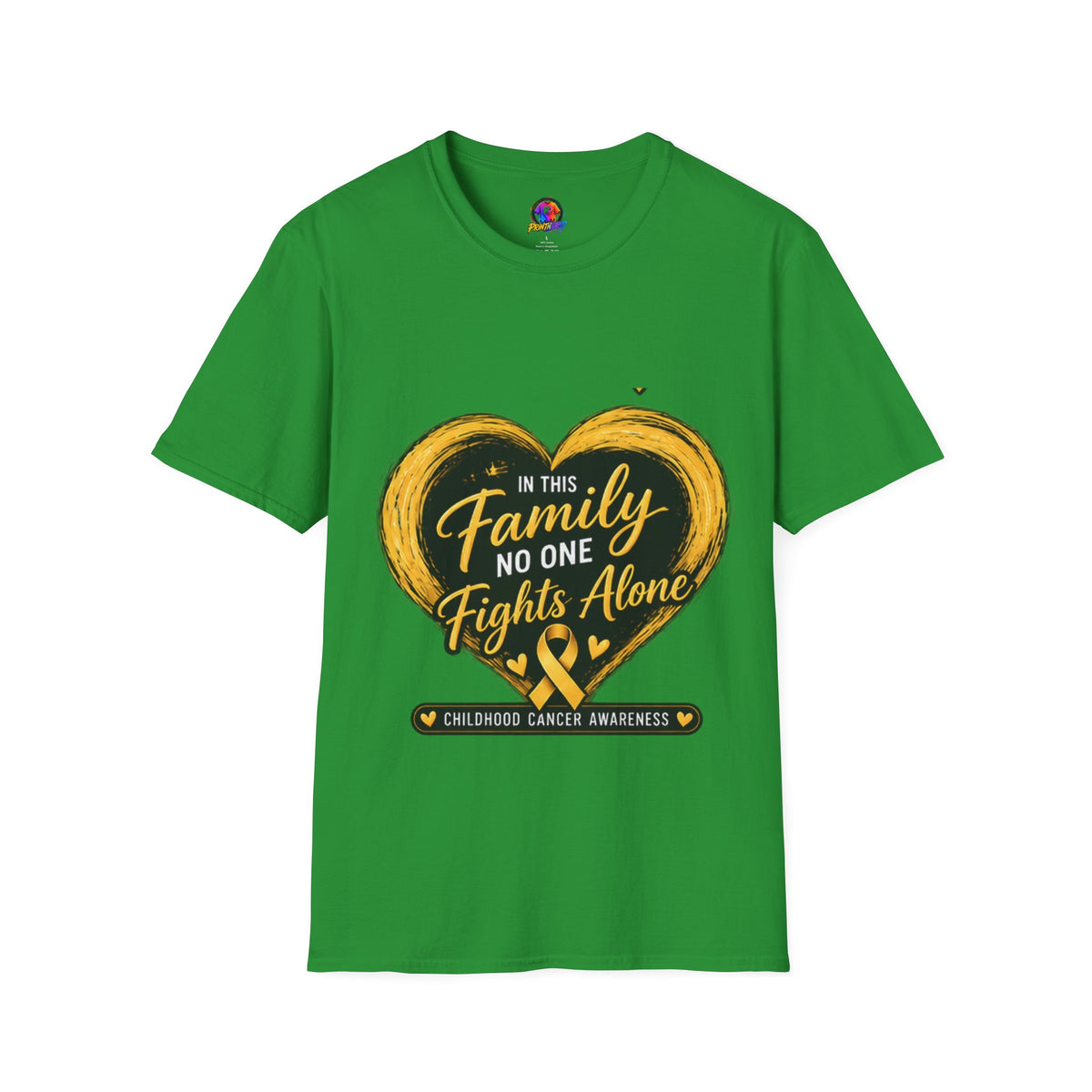 Childhood Cancer Awareness T-Shirt — "In This Family No One Fights Alone"