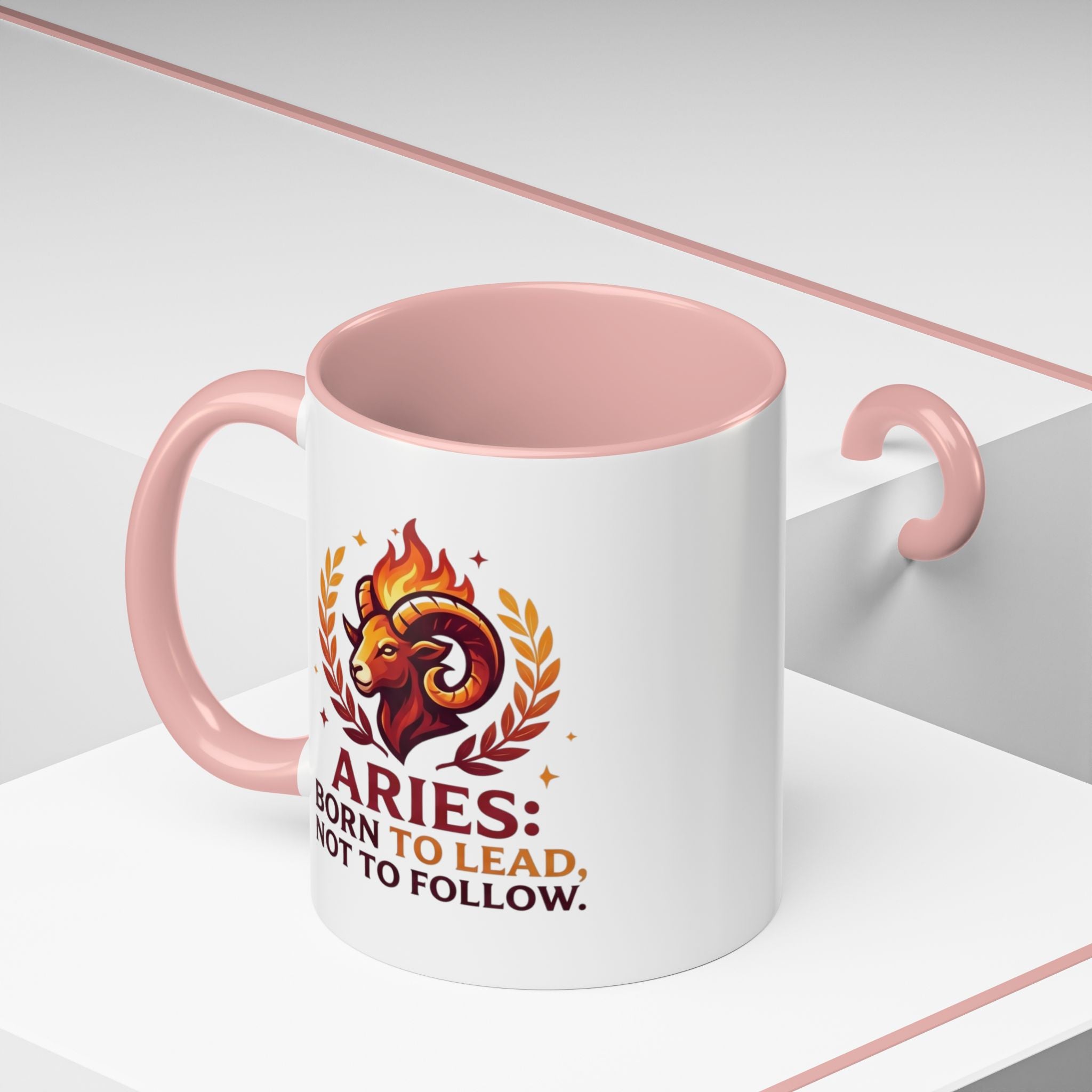 Aries Coffee Mug — "Aries: Born to Lead, Not to Follow" Zodiac Astrology Gift