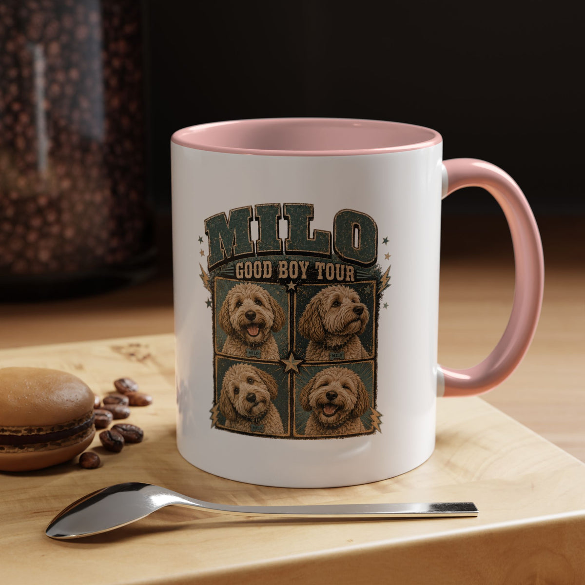 Milo Bailey Dog Dad Mom Milo 'Good Boy Tour' Accent Coffee Mug – Personalized Dog Photo Tribute