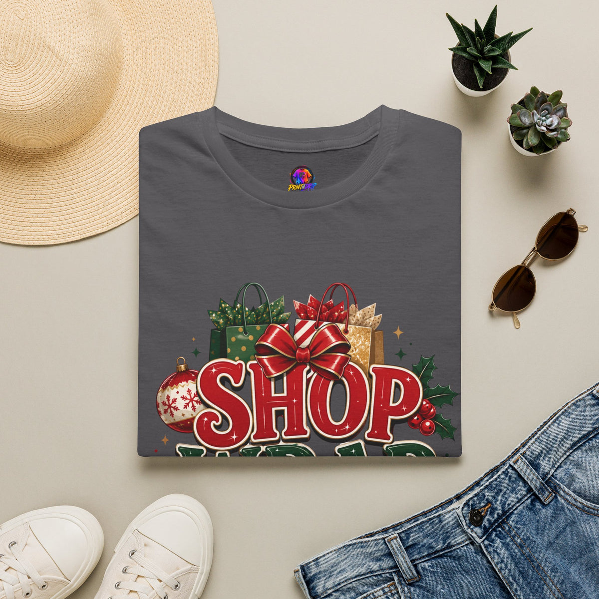 Christmas 'Shop Wrap Repeat' T-Shirt