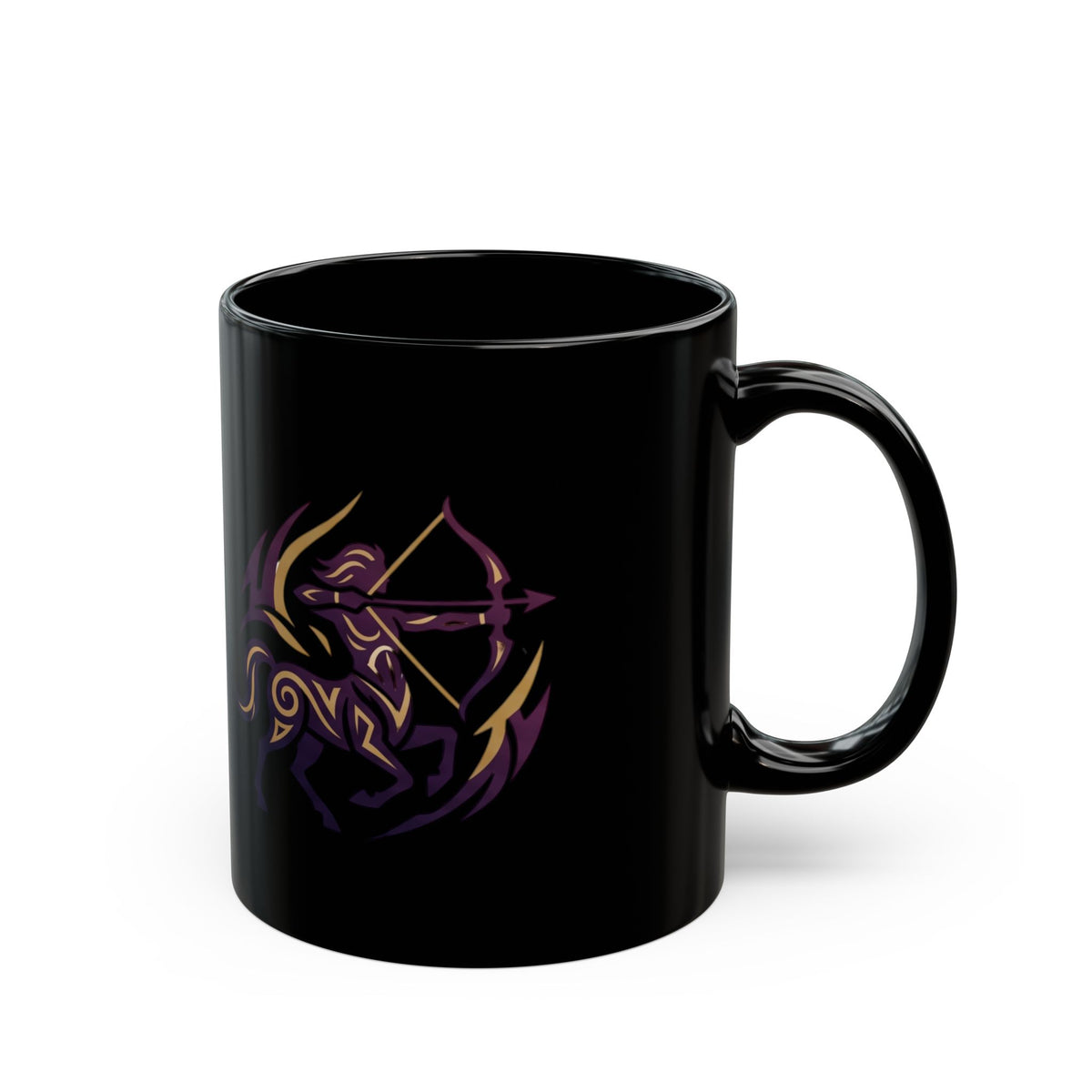 Sagittarius Zodiac Archer Black Coffee Mug — Astrology Gift