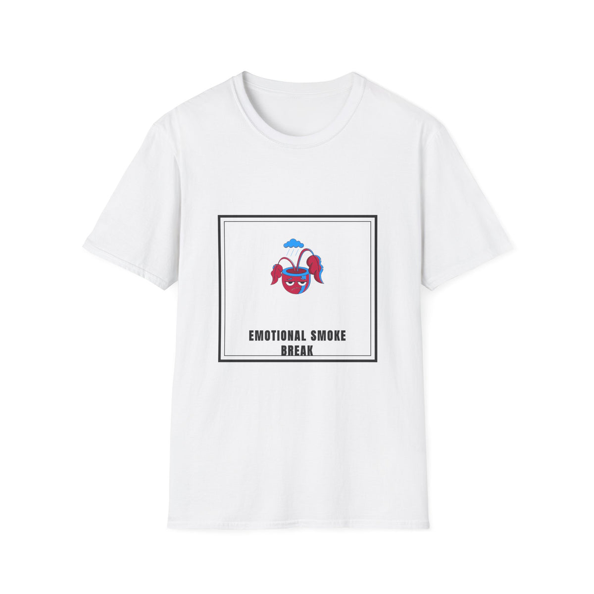 Emotional Smoke Break T-Shirt — Cute Cartoon Cloud & Headphones Graphic Tee - Trending Now - September 2026