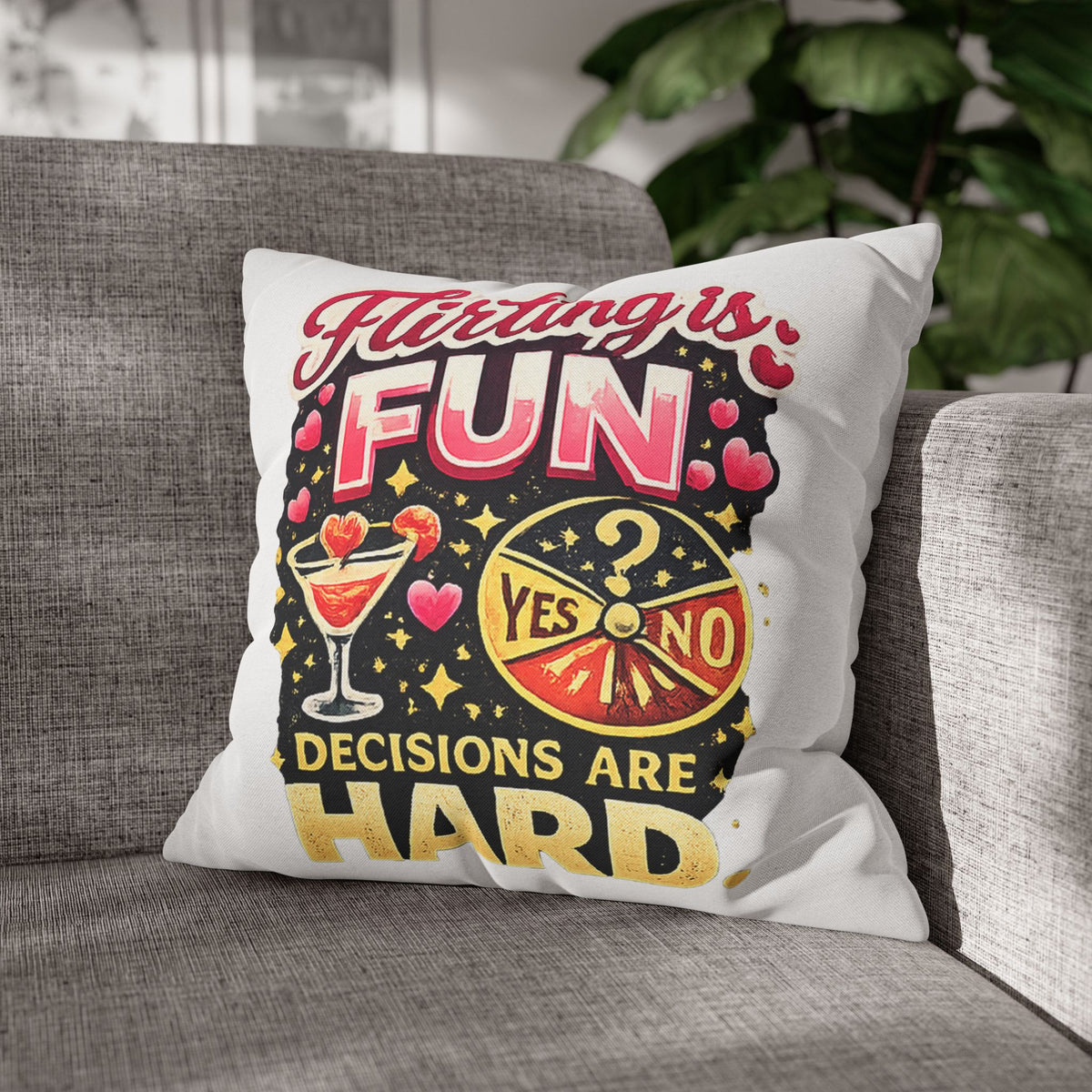 Libra Zodiac Flirting Is Fun Spun Polyester Square Pillowcase