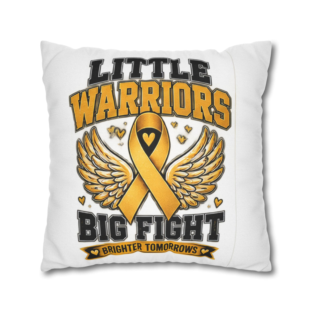 Champion Kids Pillow - "Little Warriors Big Fight" Childhood Cancer Awareness Throw Pillowcase
