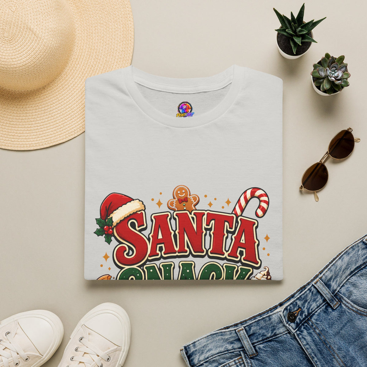 Santa Snack Crew T-Shirt — Christmas Cookie Holiday Tee