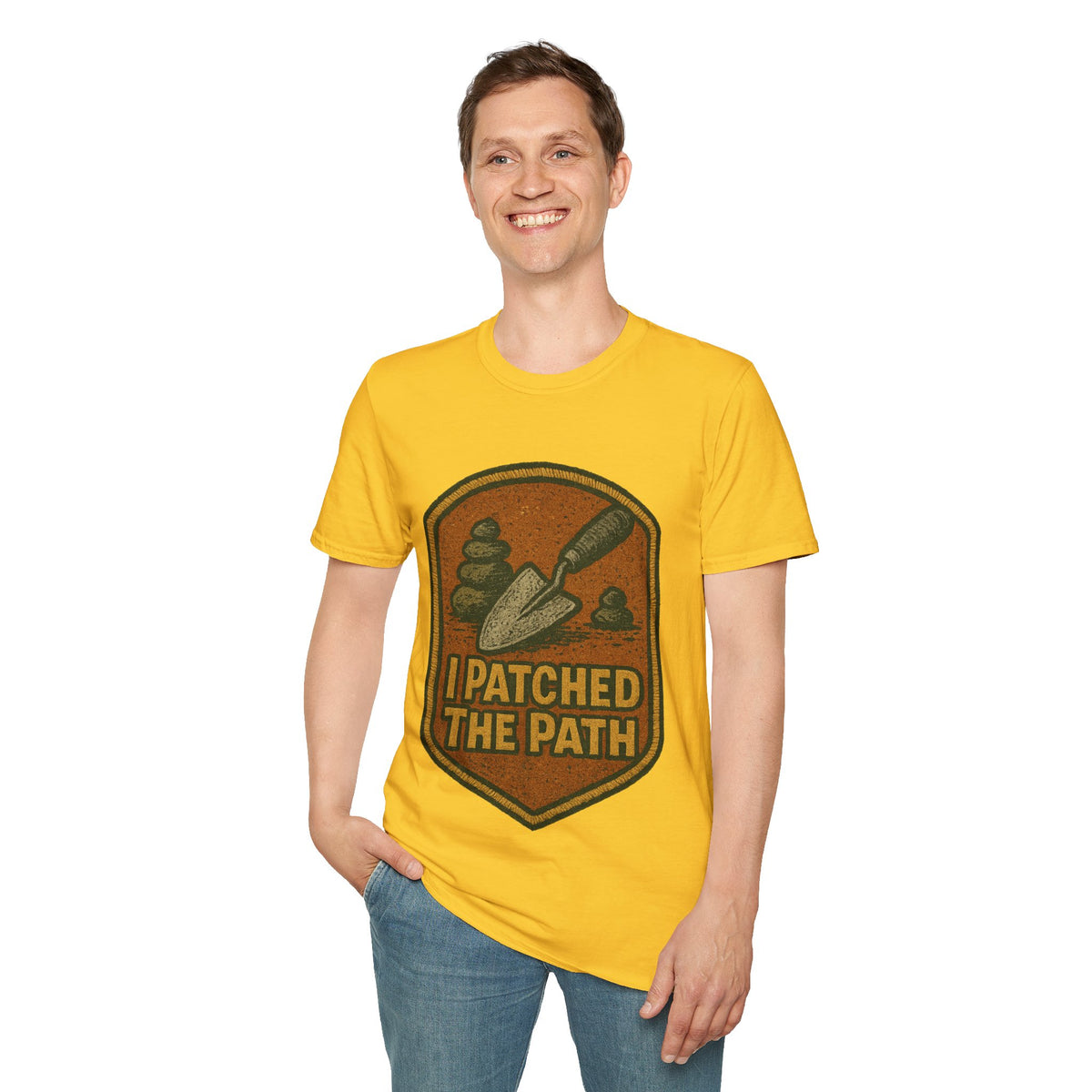 I Patched The Path Vintage Shield Badge T-Shirt, Retro Outdoor Hiking Trail Tee - Trending Now - September 2026