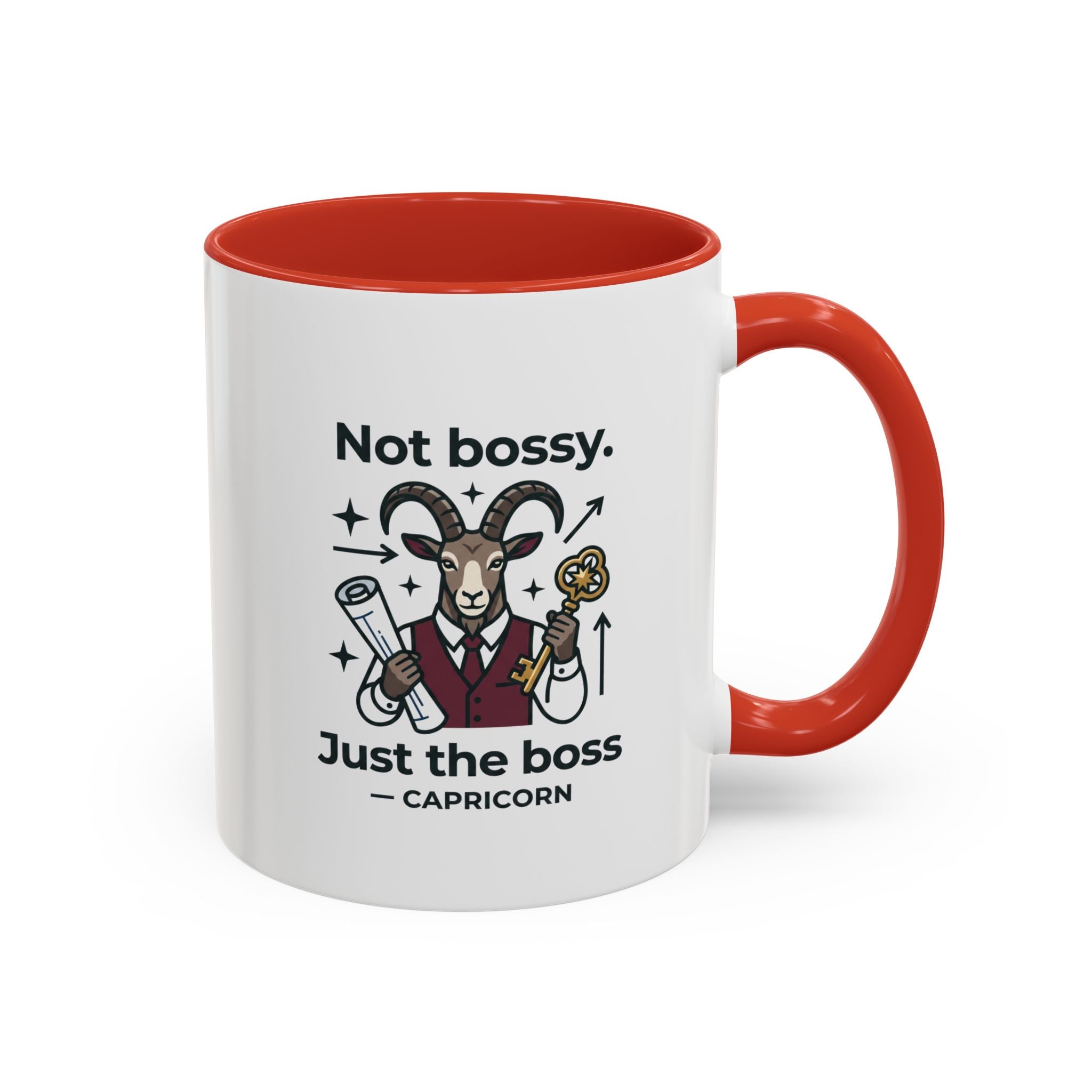 Capricorn Coffee Mug — "Not Bossy, Just the Boss" Zodiac Accent Mug (11/15oz)