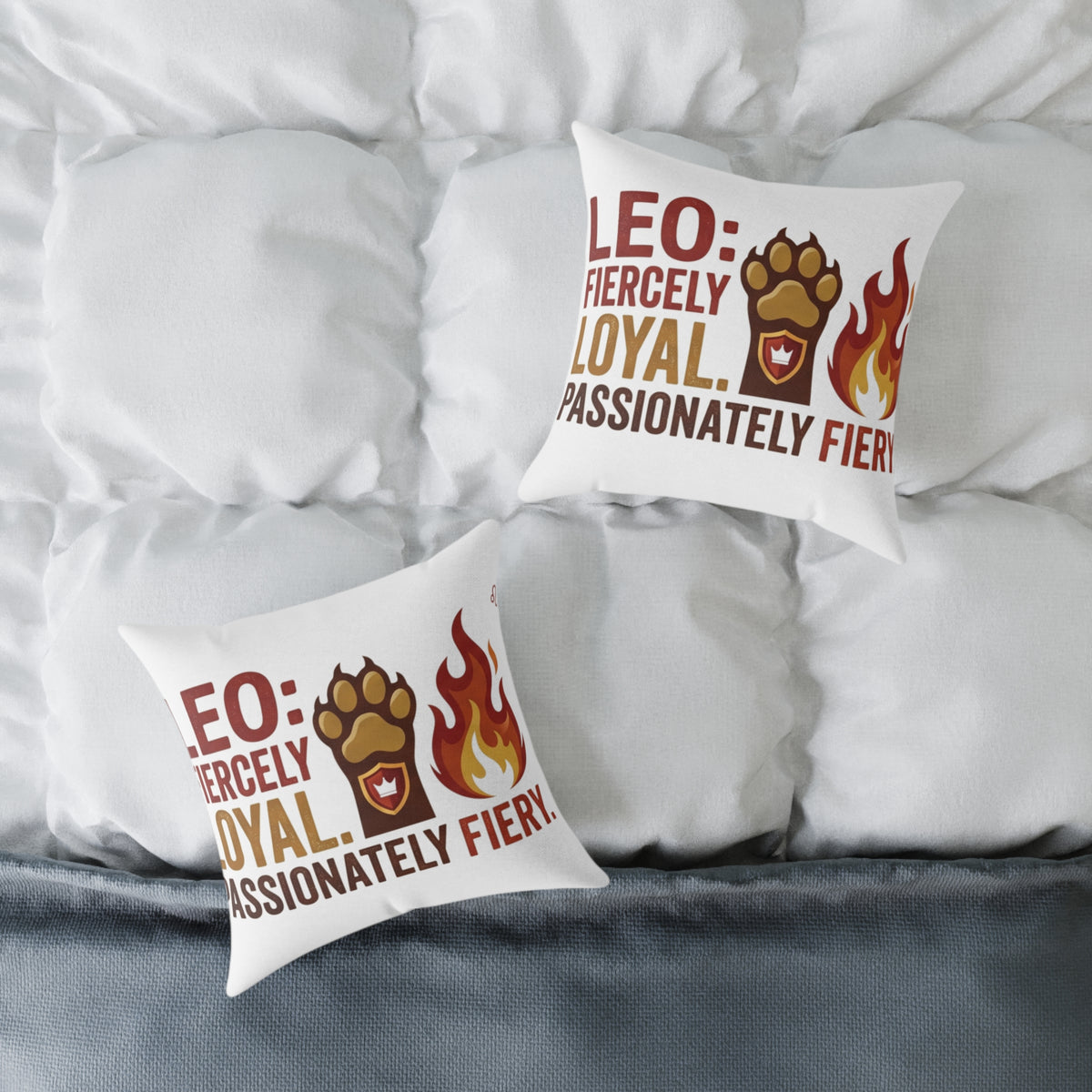 Leo Zodiac Fiercely Loyal Square Poly Canvas Pillow