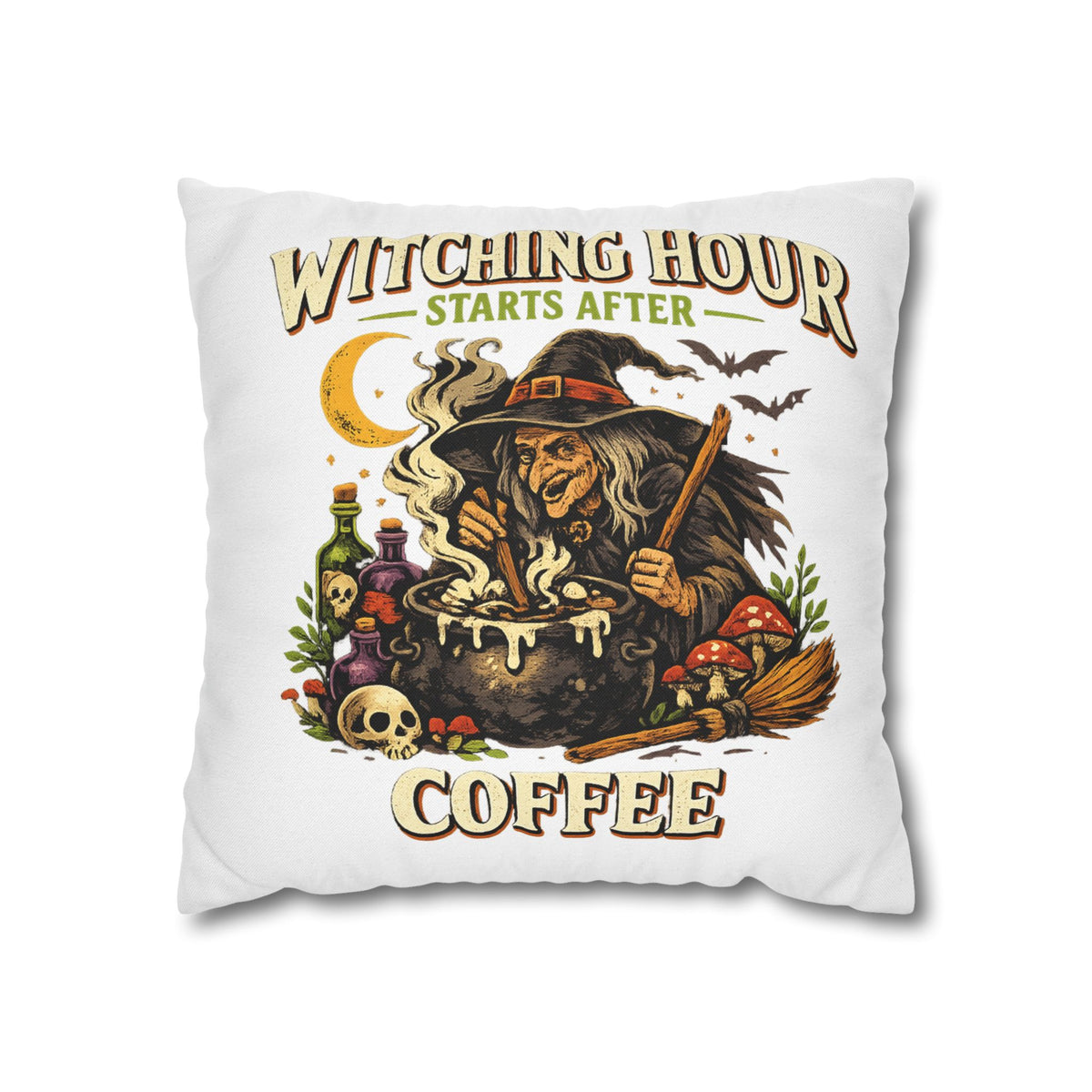 Halloween Witch Coffee Pillowcase