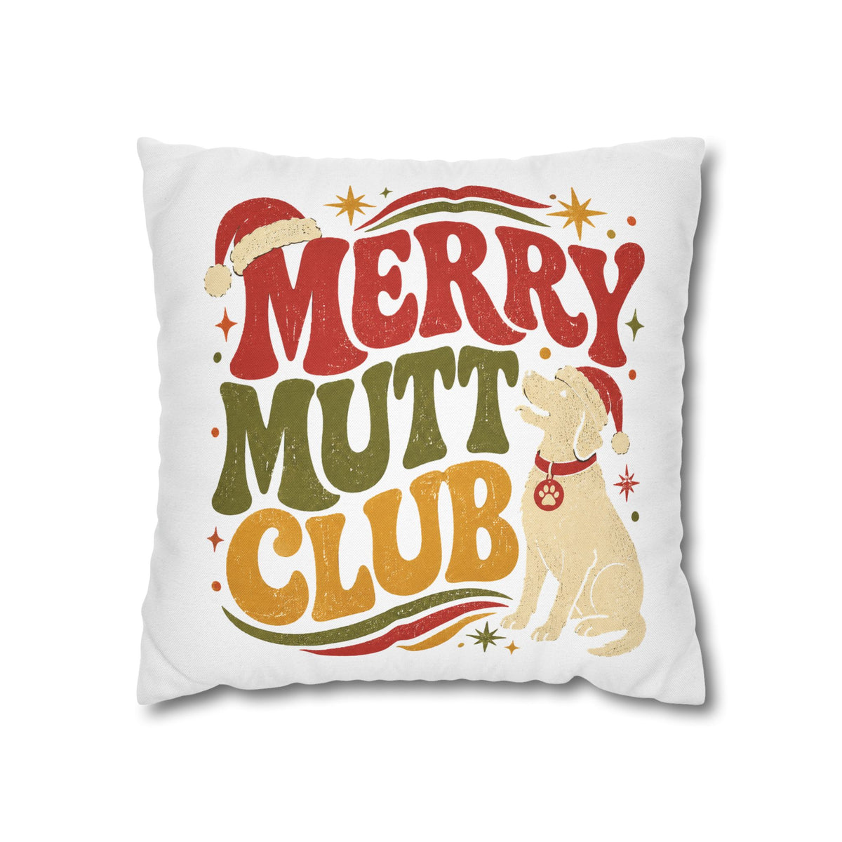 Merry Mutt Club Christmas Pillowcase Modern Day Christmas