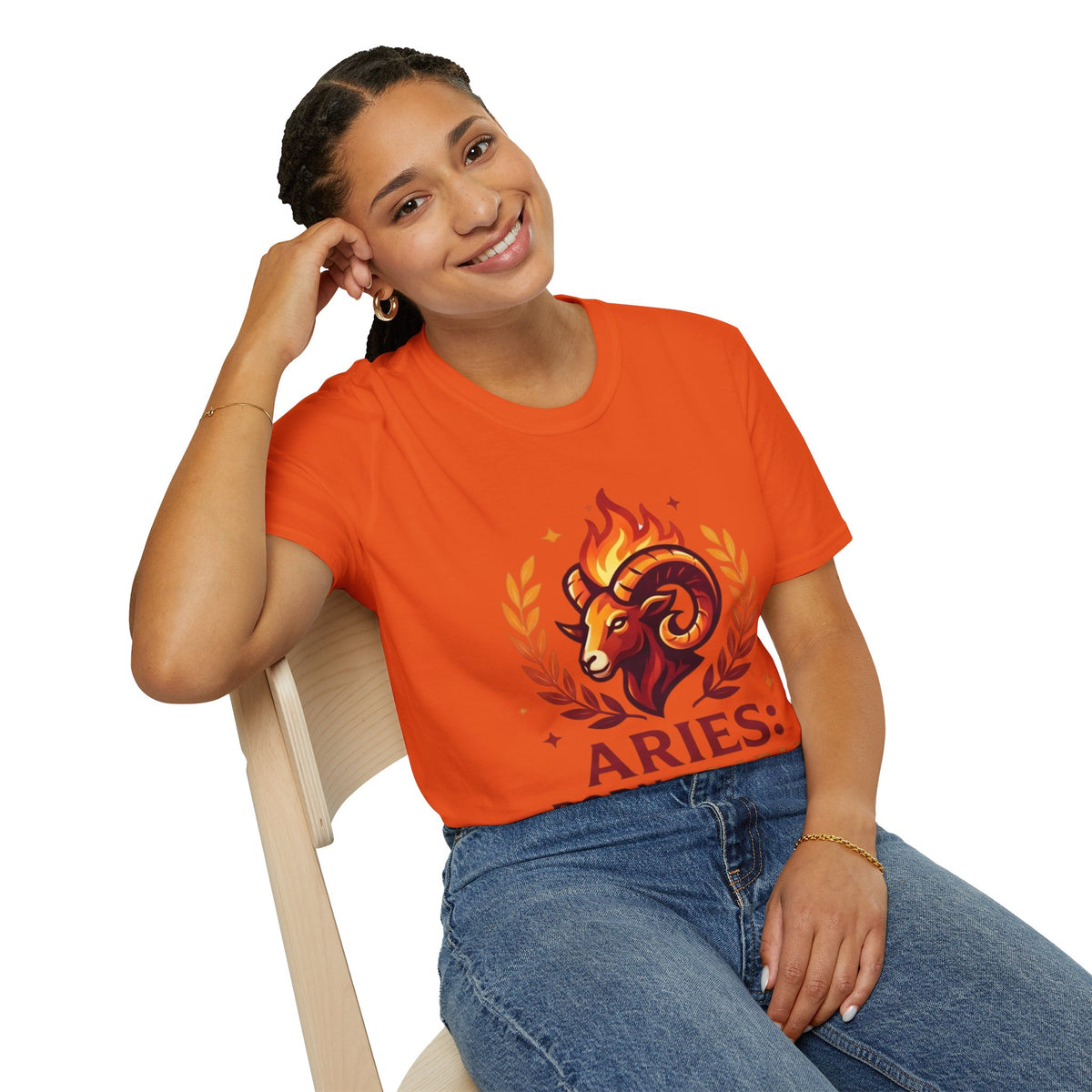 Aries Zodiac T-Shirt — "Born to Lead Not to Follow" Ram Graphic