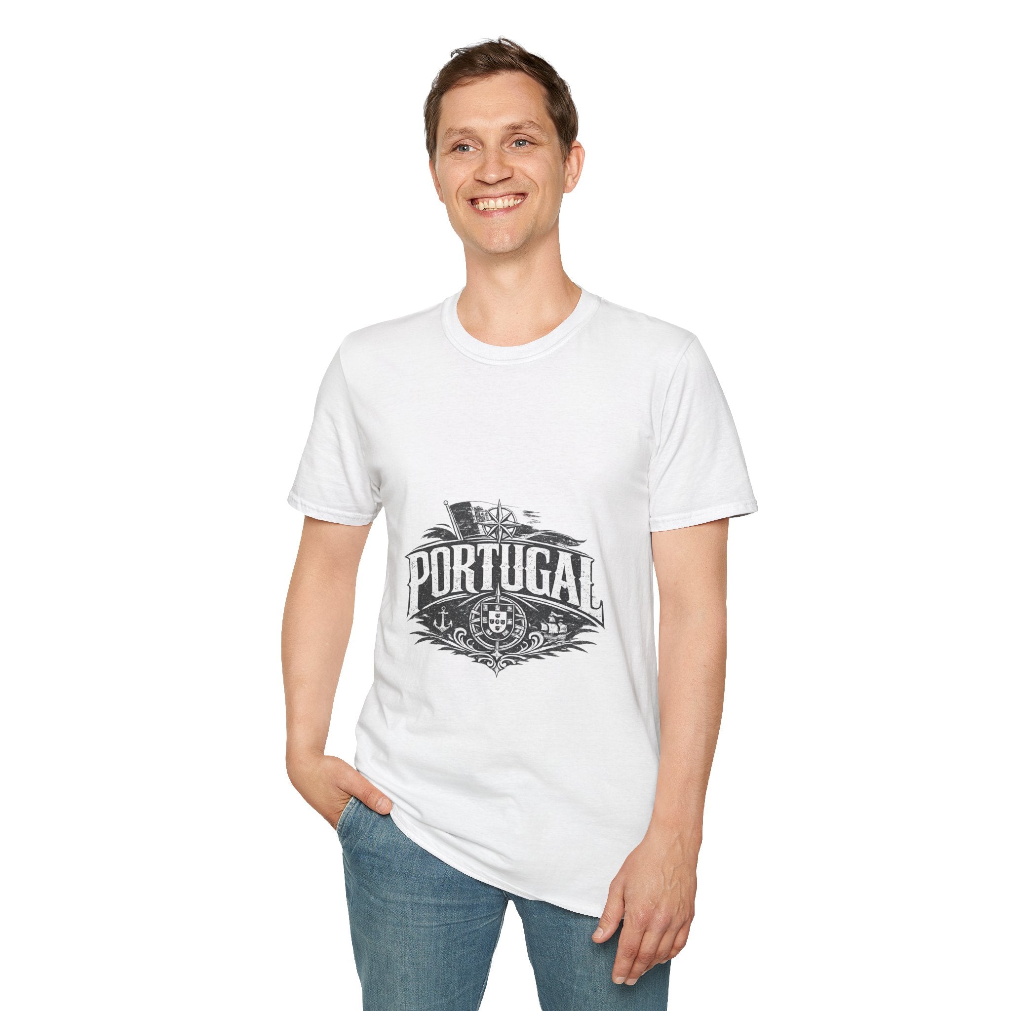 Portugal Vintage Compass T-Shirt — Nautical Travel Souvenir