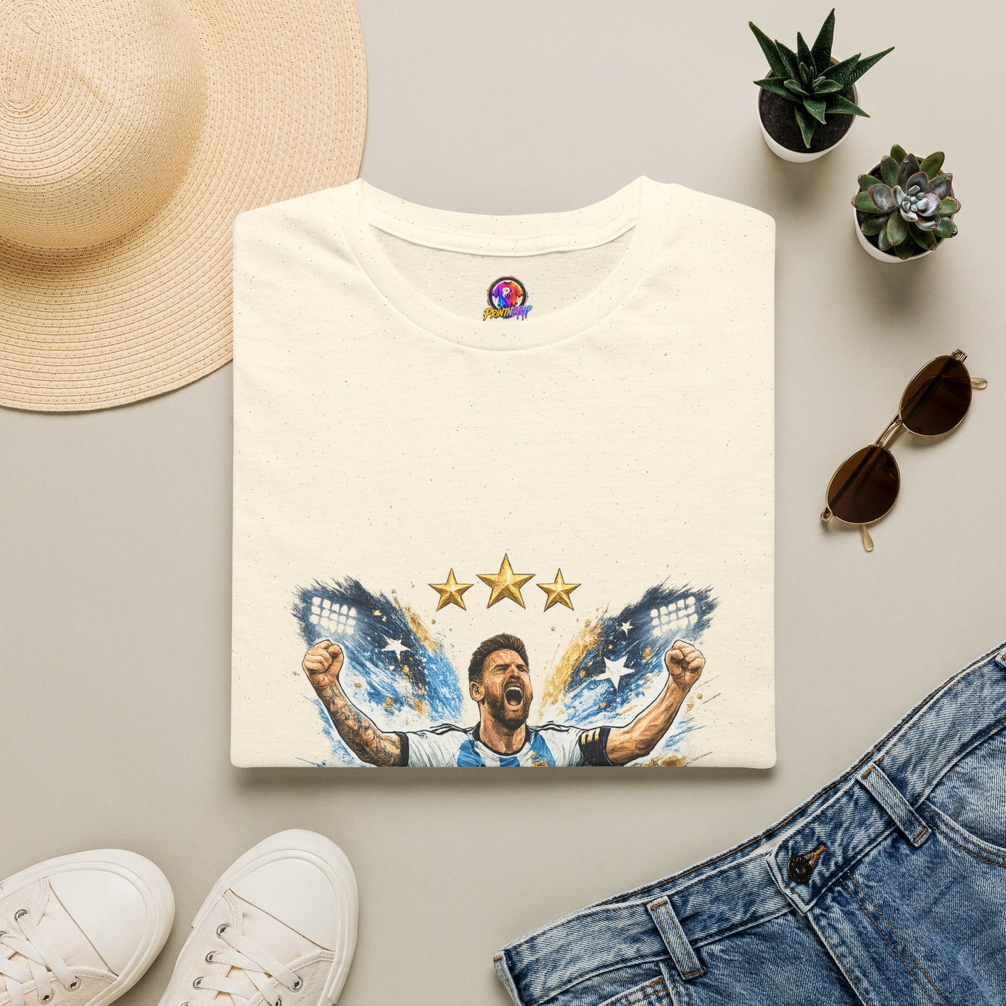 Argentina Soccer Legend Argentina T-Shirt — Celebratory Messi Design