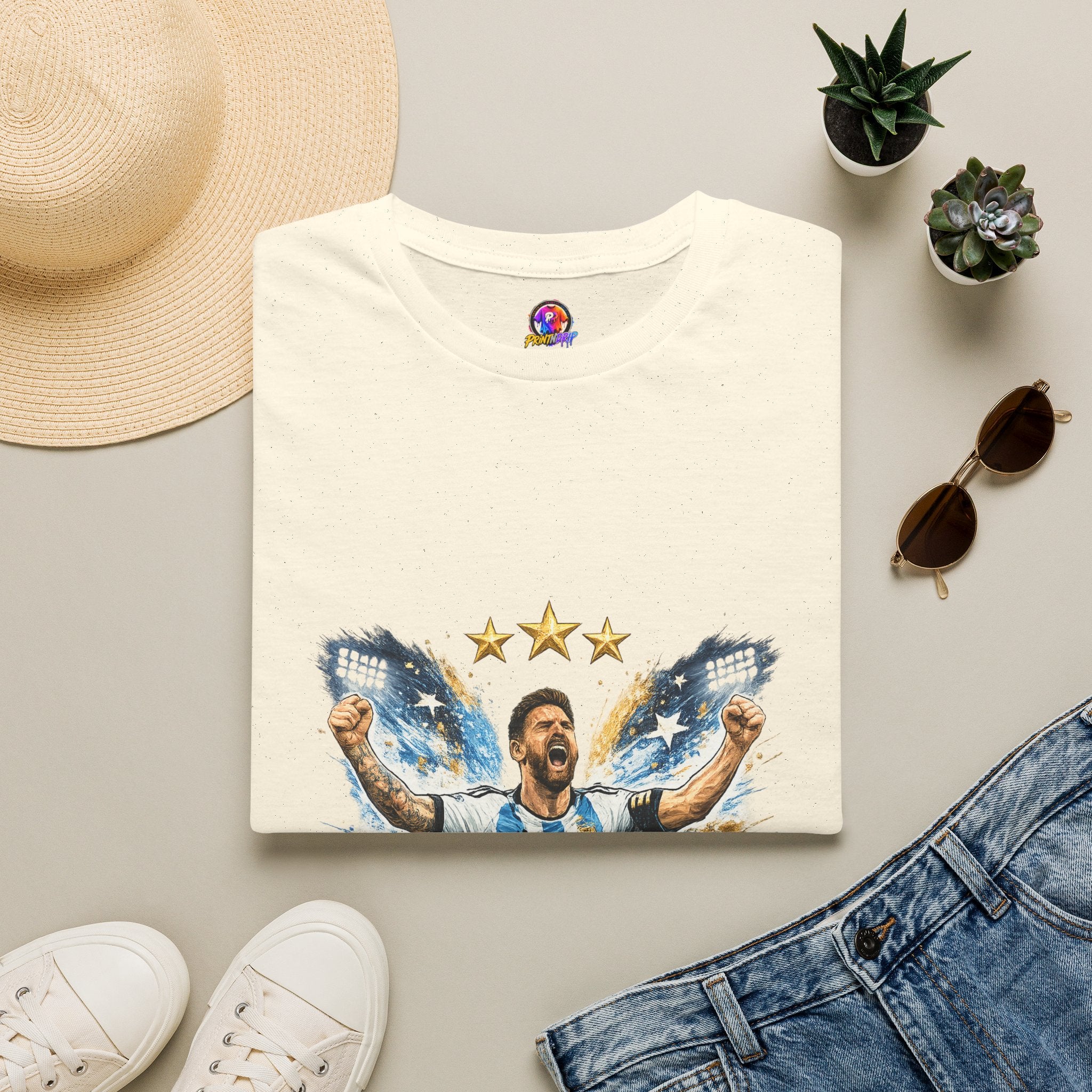 Argentina Soccer Legend Argentina T-Shirt — Celebratory Messi Design