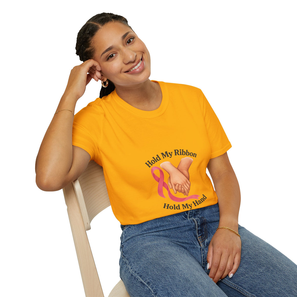 Breast Cancer Support T-Shirt — “Hold My Ribbon Hold My Hand” - Trending Now - October 2026