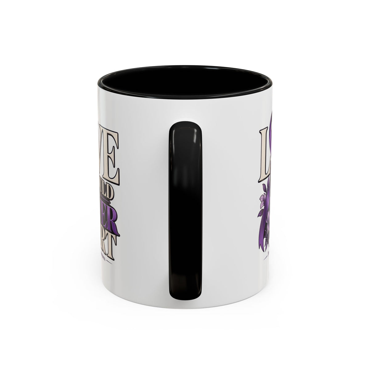 Domestic Violence Awareness Accent Coffee Mug – "Love Should Never Hurt" (11/15oz)