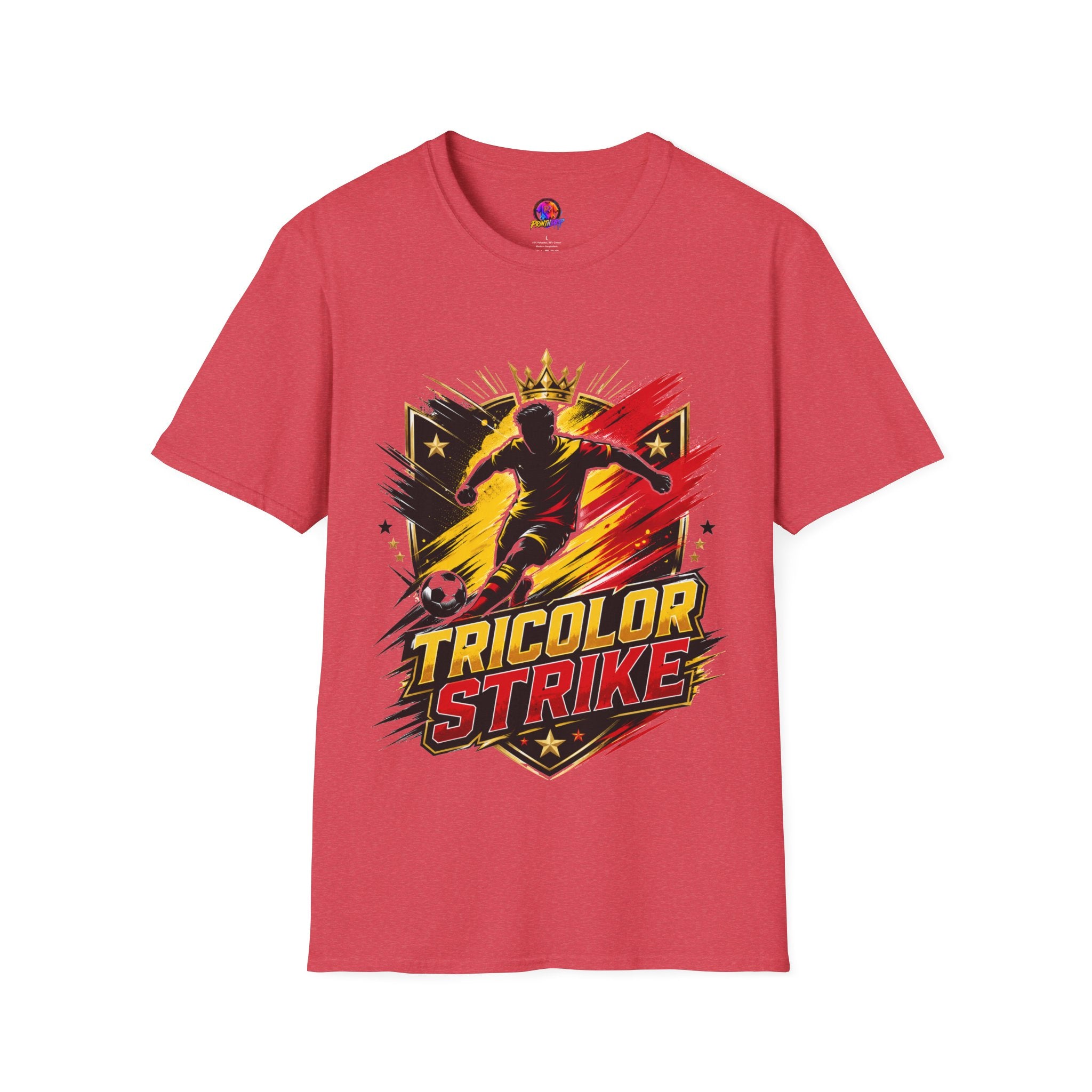 Belgium Soccer T-Shirt — 'Tricolor Strike' Graphic Jersey Tee