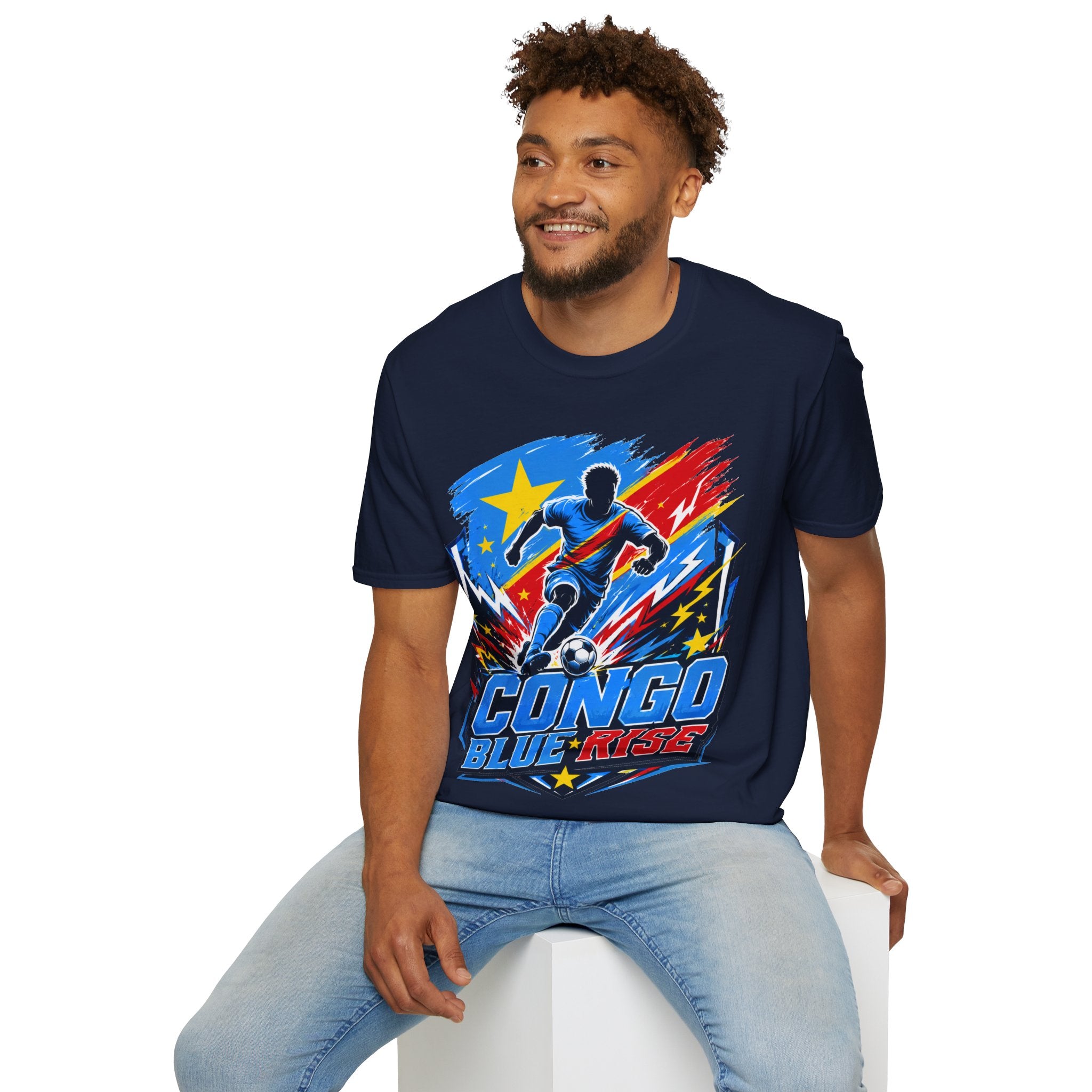 Congo Soccer T-Shirt — Congo Blue Rise Football Fan Tee