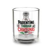 Modern Day Christmas Glass Mug  10oz Glass Mug — “Parenting Through Christmas” Holiday Coffee Cup