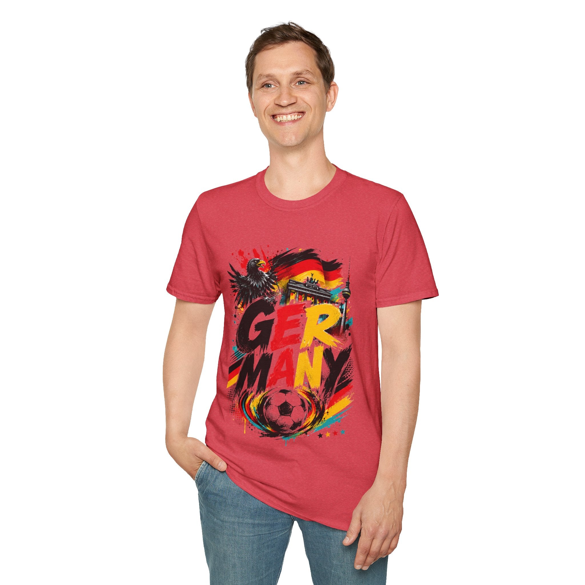Germany Soccer Graphic T‑Shirt — Flag, Eagle & Brandenburger Tor Design