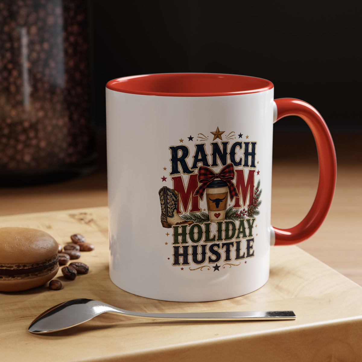 Modern Day Christmas Ranch Mom Holiday Hustle Accent Coffee Mug