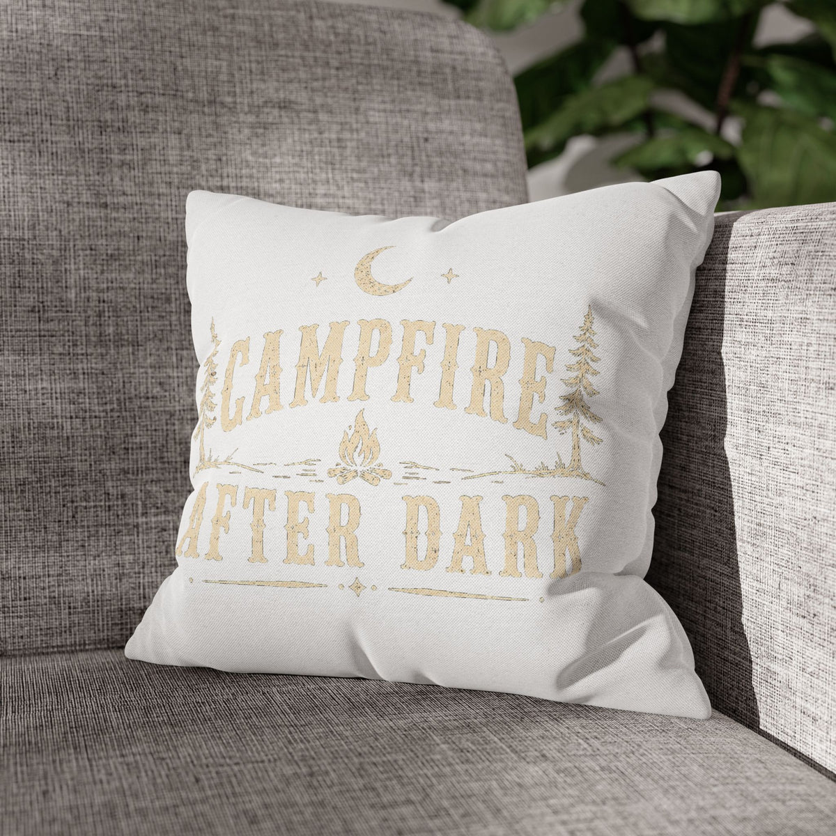 Campfire After Dark Throw Pillowcase Milo Bailey Dog Dad Mom – Rustic Outdoor Camping Accent