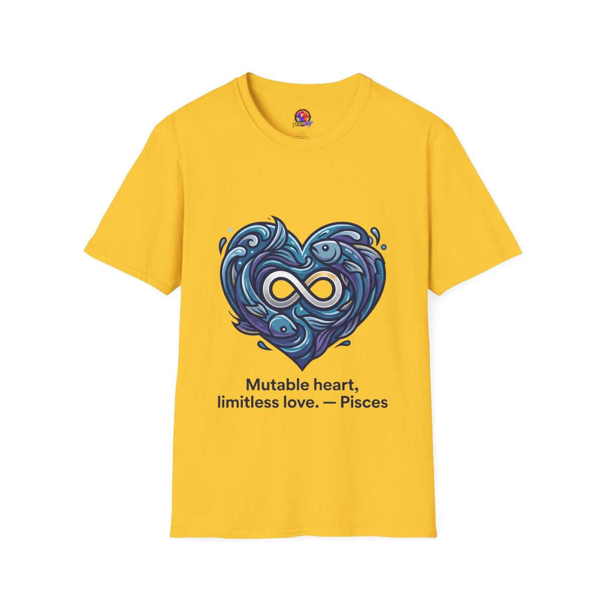 Pisces Infinity Heart T‑Shirt — Zodiac Ocean Love Tee