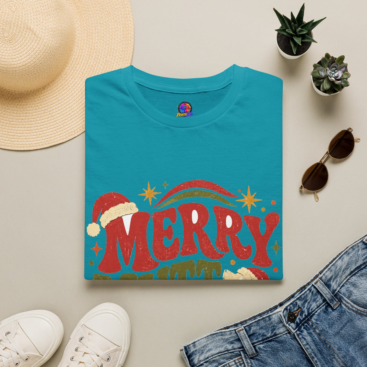 Merry Mutt Club T-Shirt — Retro Christmas Dog Lover Tee