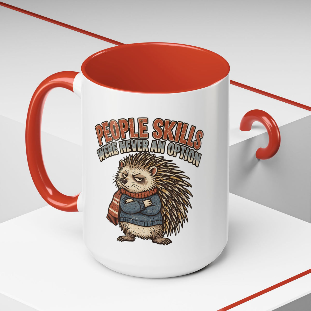 Funny And Witty "People Skills Were Never An Option" Accent Coffee Mug (11, 15oz)