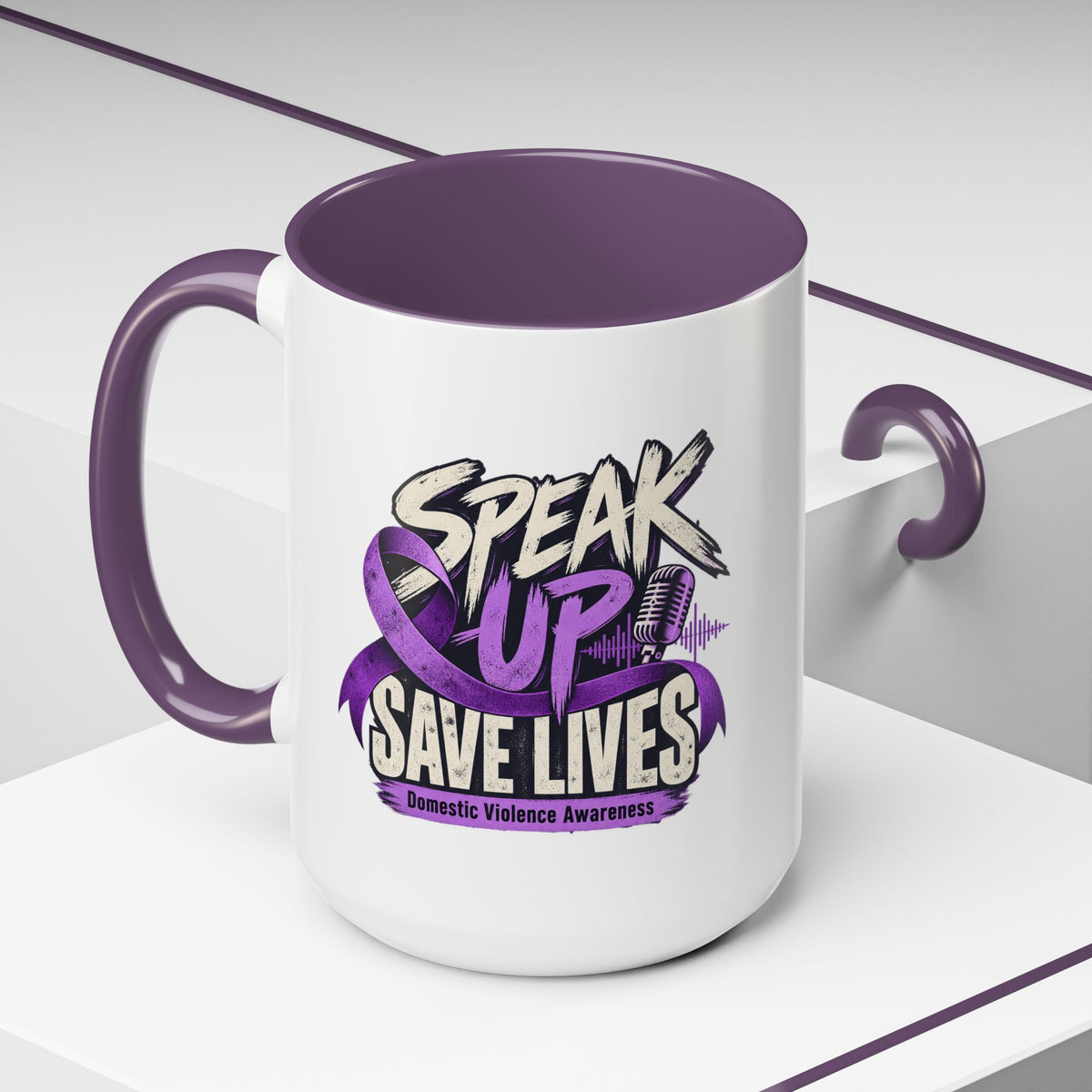 Speak Up Save Lives Domestic Violence Awareness Coffee Mug