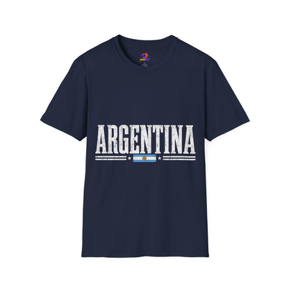 Argentina Graphic T-Shirt — Retro Flag Stripe Football Soccer Tee