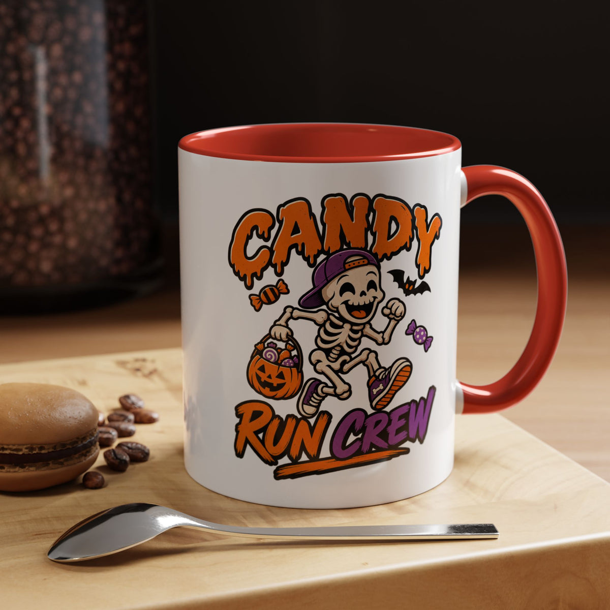 Candy Run Crew Coffee Mug — Halloween Skeleton Trick-or-Treat Accent Mug (11/15oz)