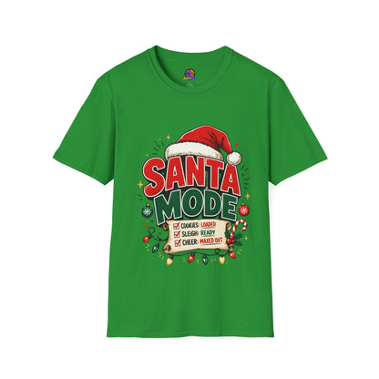 Santa Mode T-Shirt — Holiday Christmas Graphic Tee with Santa Hat