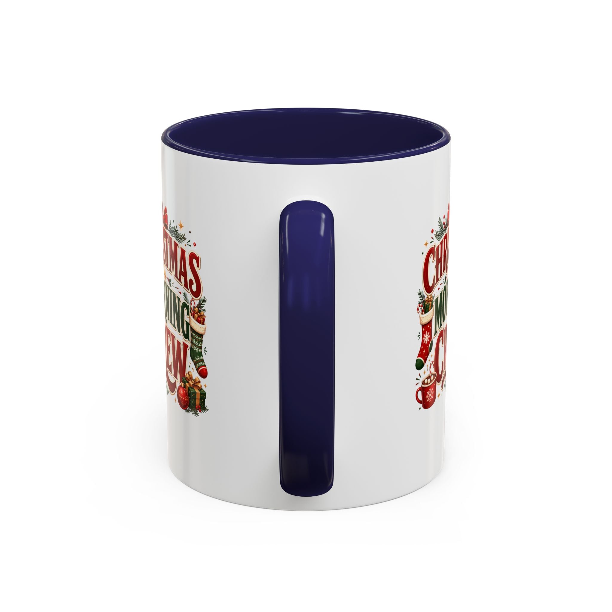 Christmas Morning Crew Accent Coffee Mug – Holiday Coffee Cup