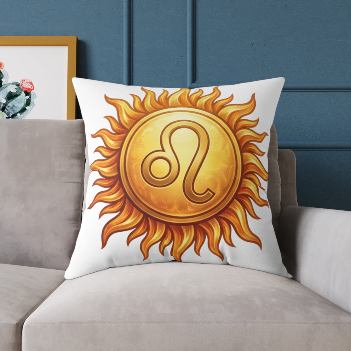 Leo Zodiac Sun Astrological Square Poly Canvas Pillow