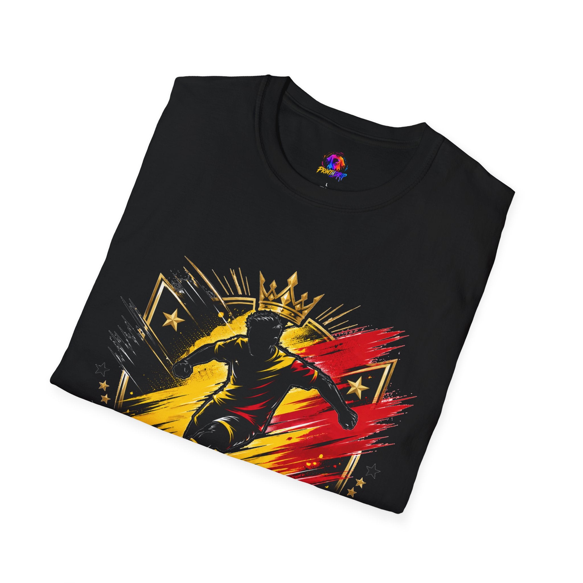 Belgium Soccer T-Shirt — 'Tricolor Strike' Graphic Jersey Tee