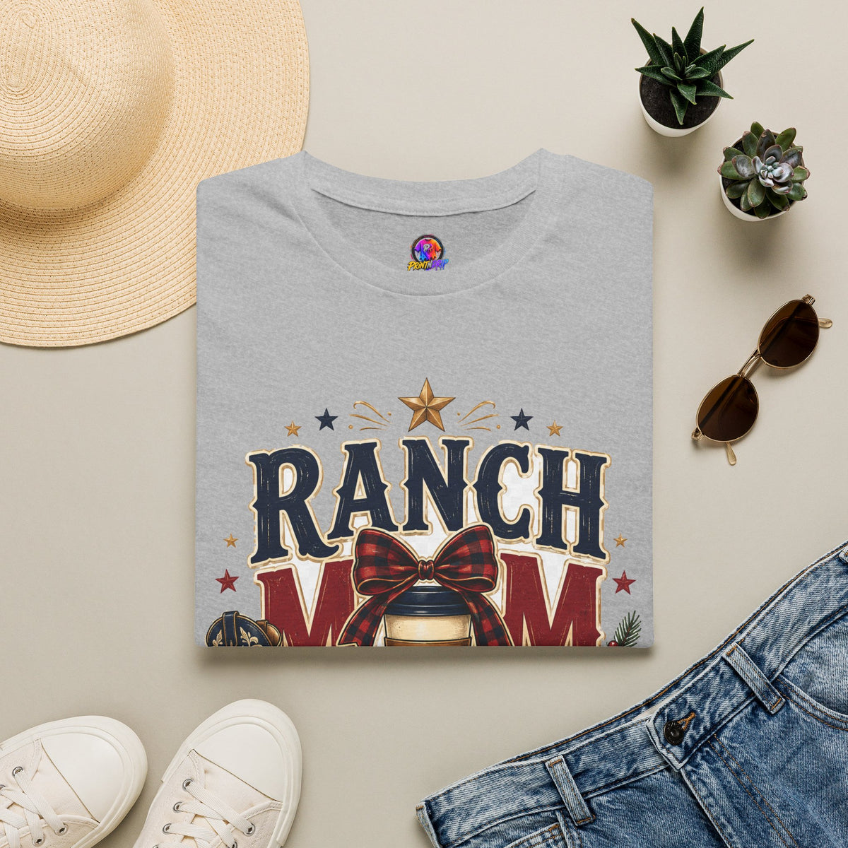 Ranch Mom Holiday Hustle T-Shirt — Festive Western Mom Tee